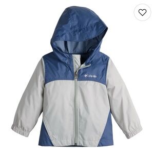 Columbia ‘Glennaker’ Hooded Lightweight Blue and Light Gray Light rain jacket